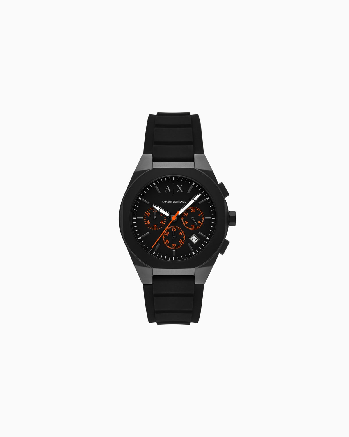 Armani Exchange Mens Black Silicone Watch