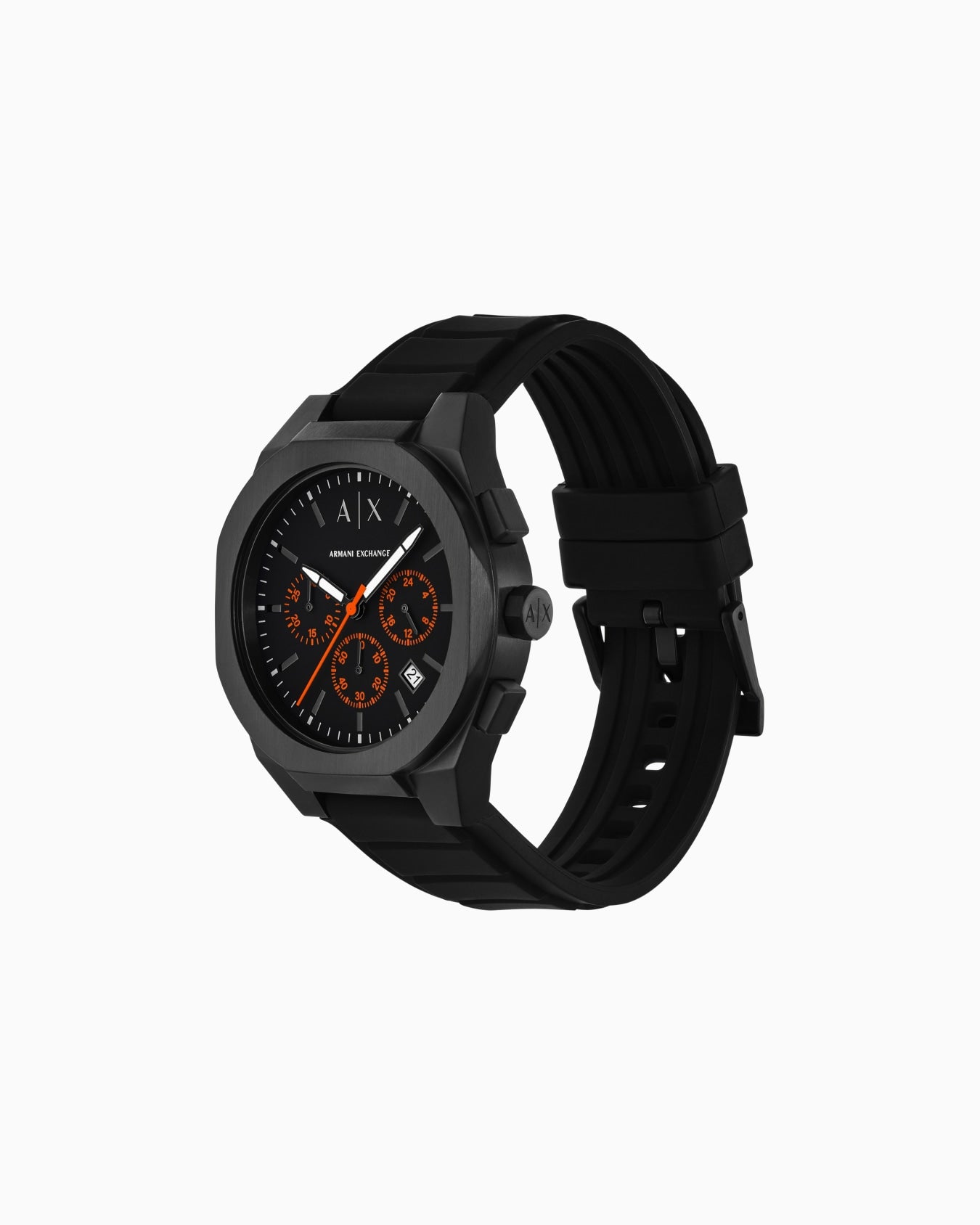 Armani Exchange Mens Black Silicone Watch