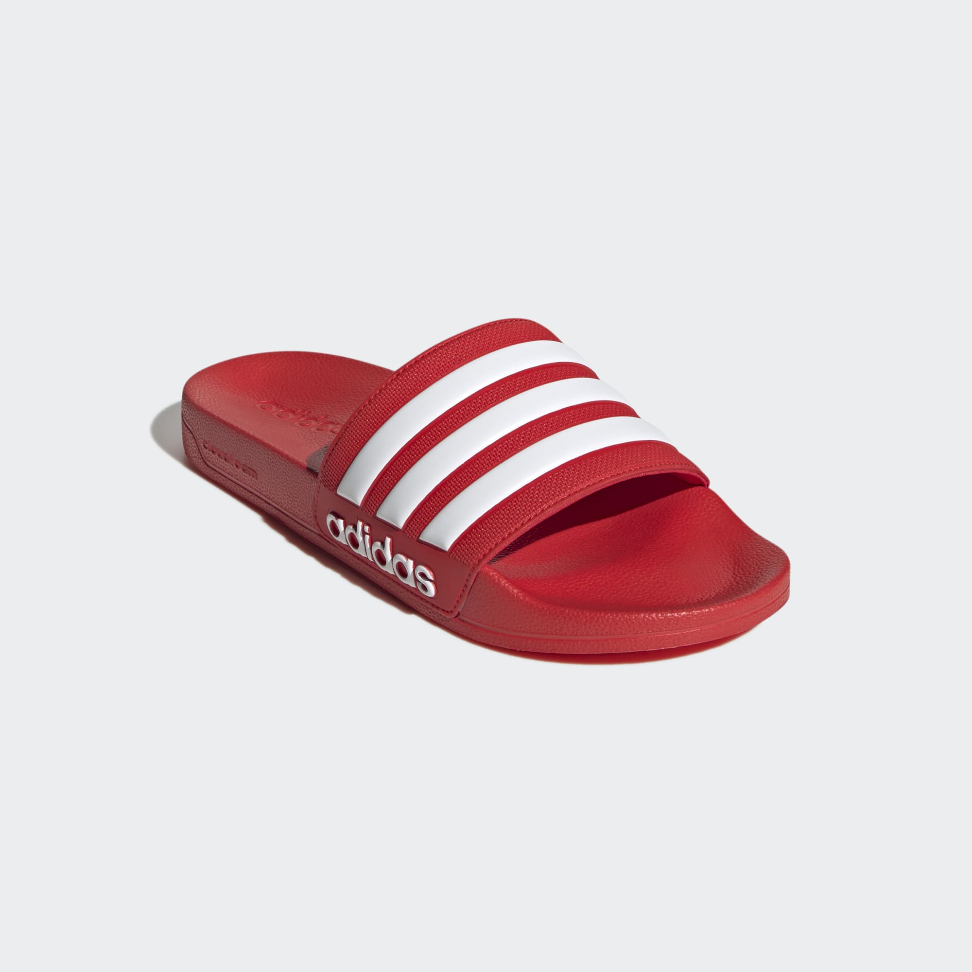 Adidas Unisex Adilette Shower Slides In Red/White