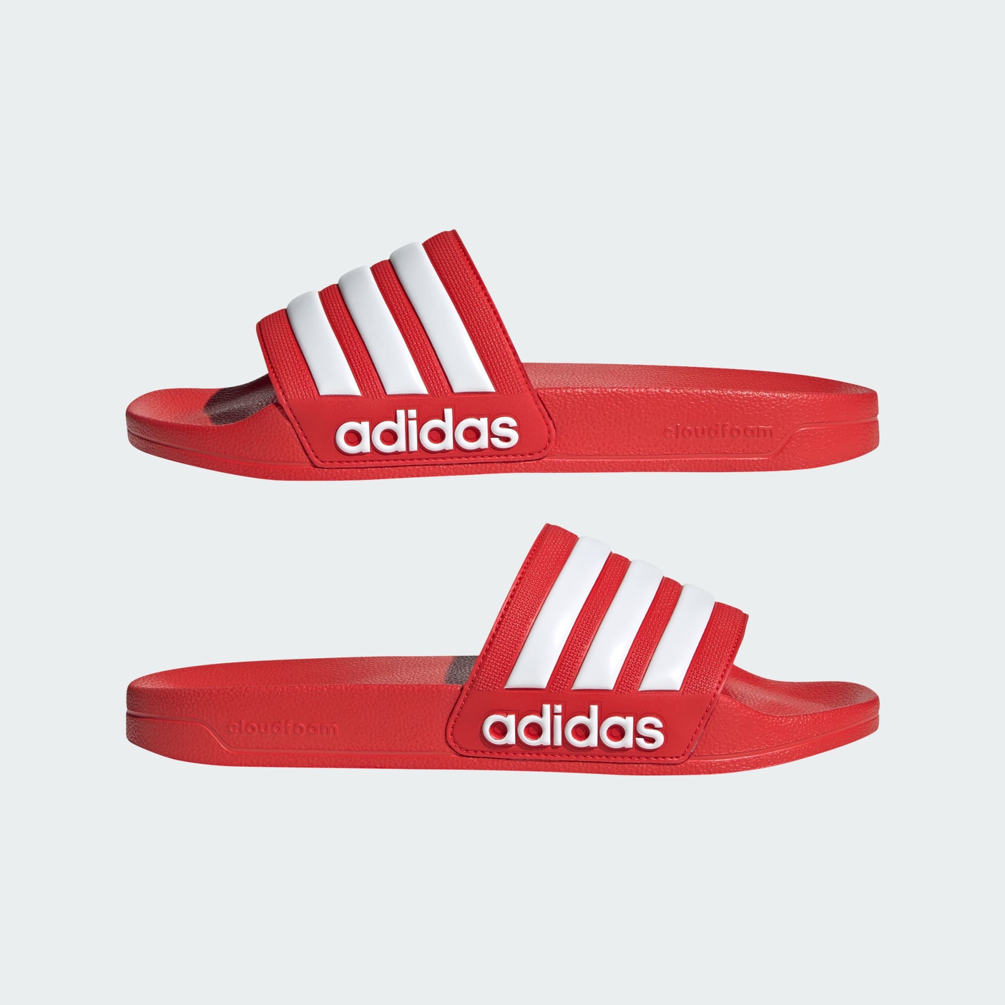 Adidas Unisex Adilette Shower Slides In Red/White