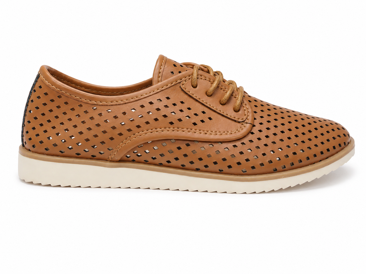 Aerofit Ladies Flat Shoes In Dark Tan