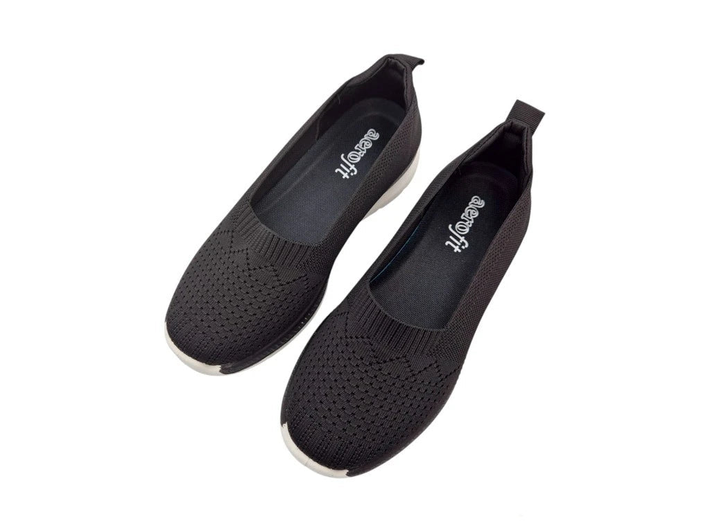 Aero Fit Ladies Shoes In Black & White