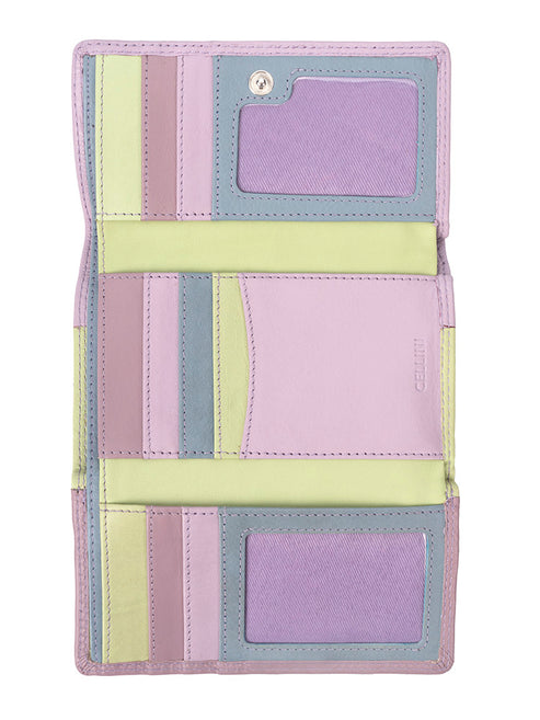 Cellini Diva Lotus Medium Multicard Purse In Purple/Green
