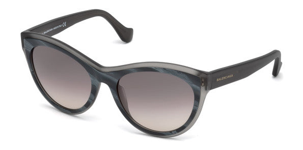 Balenciaga Matt Clear Sunglasses For Women In Marble Grey