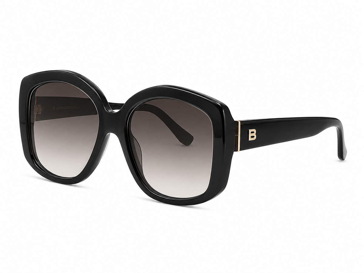 Balenciaga Oversized Hexagon Frame Sunglasses In Black