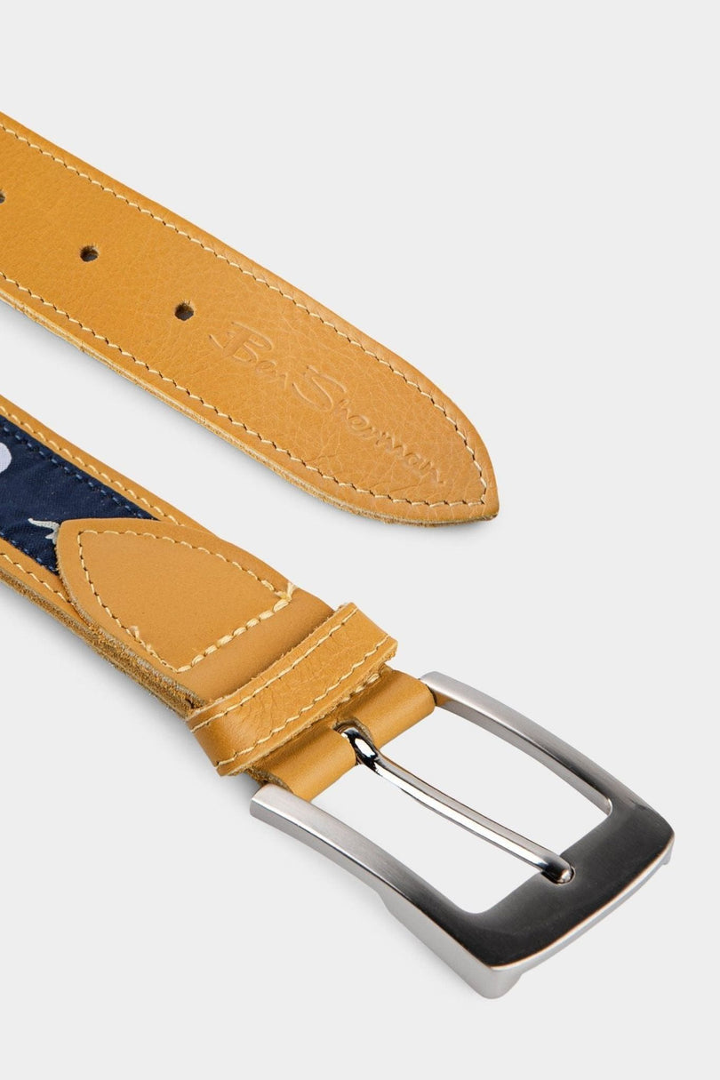 Ben Sherman Mens Belt In Mustard