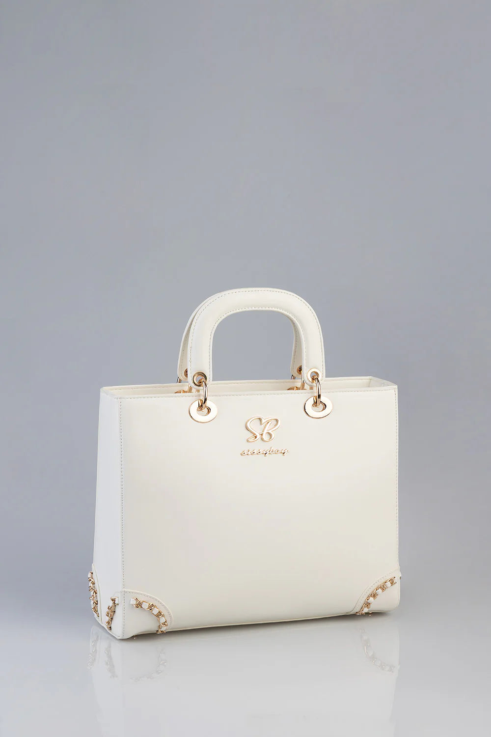 Sissy boy Bg828 Brief Case With Gold Trim Cream - One Size