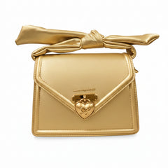 Sissyboy Handbag with Bow Knot Strap In Gold