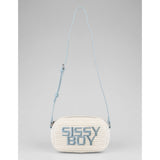 Sissy Boy Wren Woven Crossbody Bag In Pale Blue