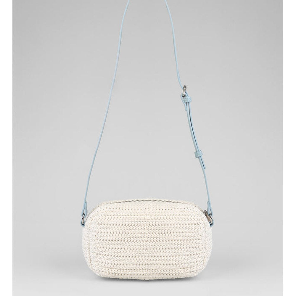 Sissy Boy Wren Woven Crossbody Bag In Pale Blue