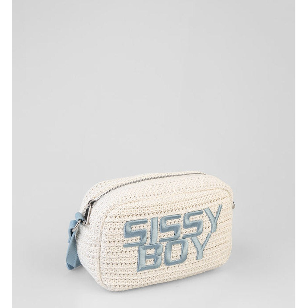 Sissy Boy Wren Woven Crossbody Bag In Pale Blue