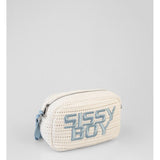 Sissy Boy Wren Woven Crossbody Bag In Pale Blue