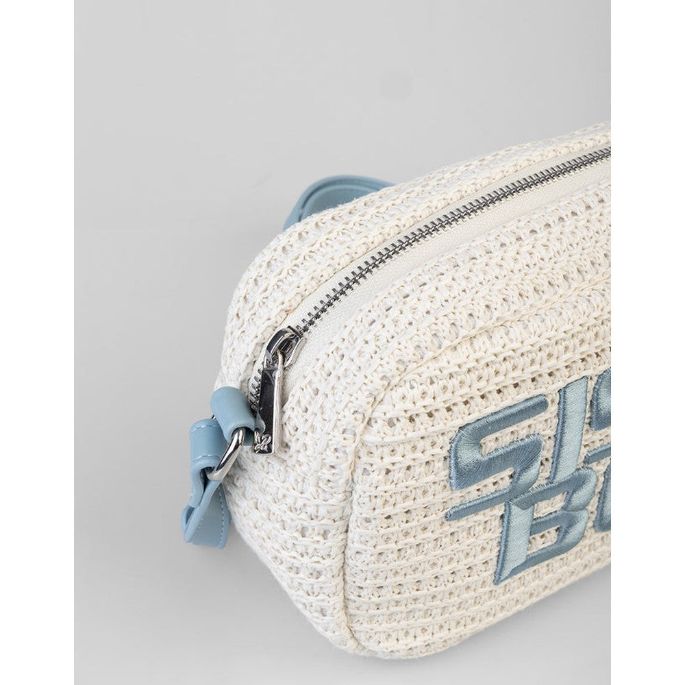 Sissy Boy Wren Woven Crossbody Bag In Pale Blue