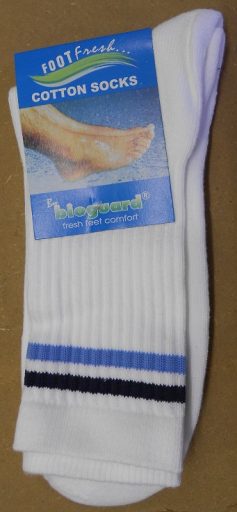 Bio Guard Mens Tennis/Sport Socks In White/Navy/Sky