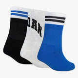 Nike Jordan Unisex Kids 3 Pack Crew Socks In Black/White/Blue