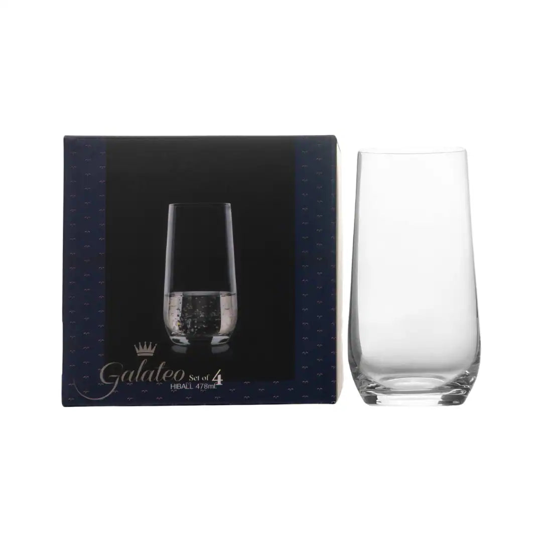 Galateo Hand Pressed 4 Pack Hiball Glasses
