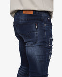 Soviet Mens Fashion Skinny Jeans In Dark Indigo