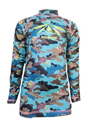 Sniper Girls Long Sleeve Rash Vest In Coral