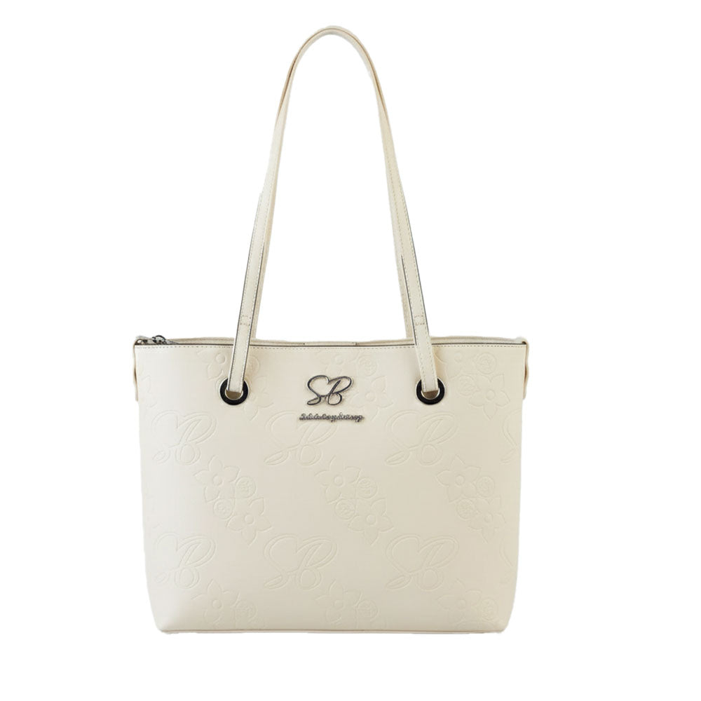 Sissyboy Debossed Print Tote Bag In Cream