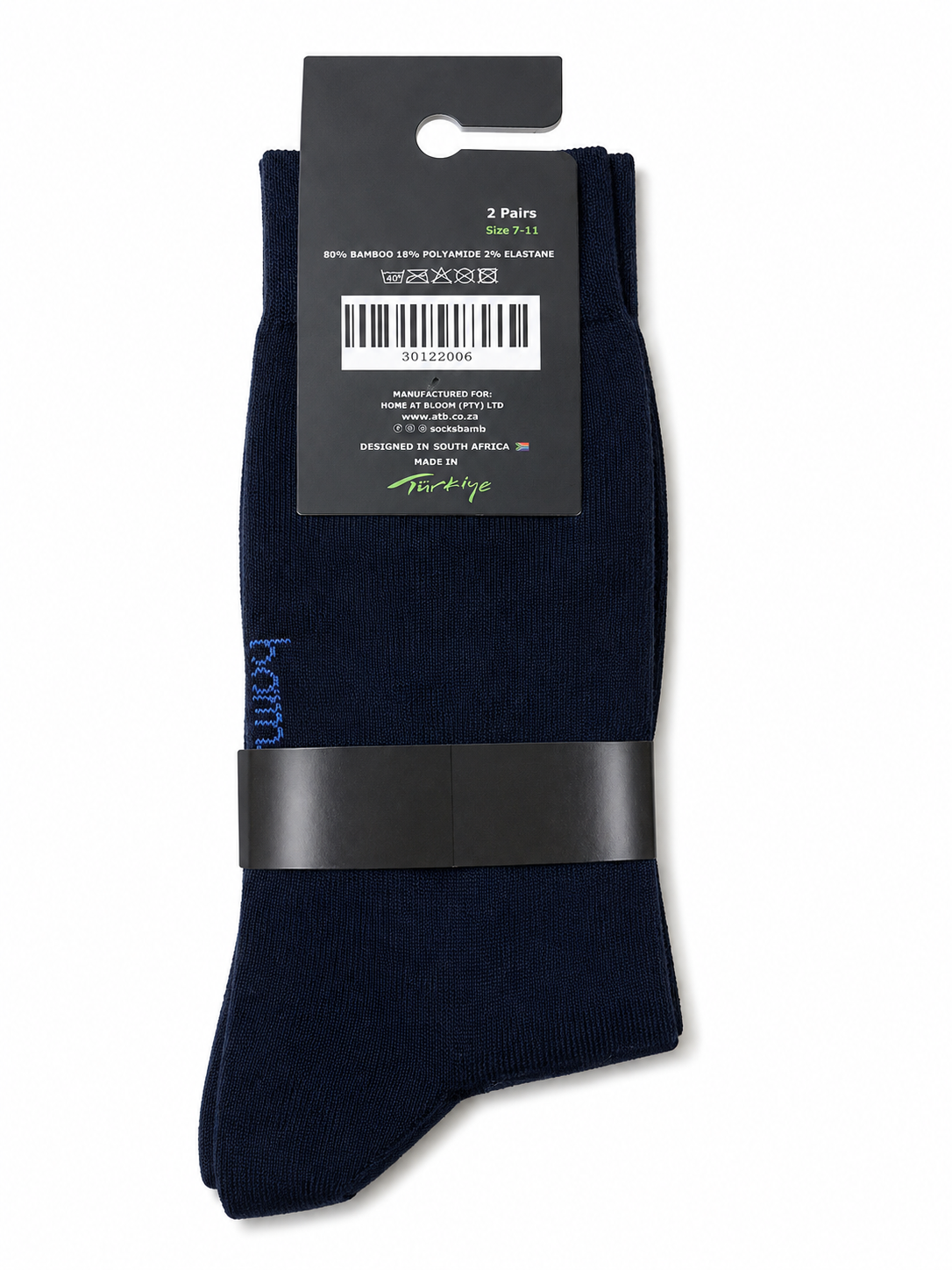 Bamboo Mens 2 Pack Sock Set In Black/Navy