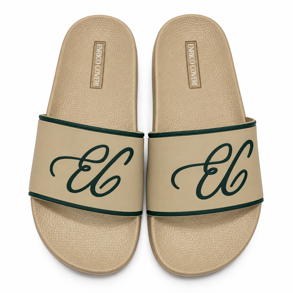 Enrico Coveri Mens Slides In Bone