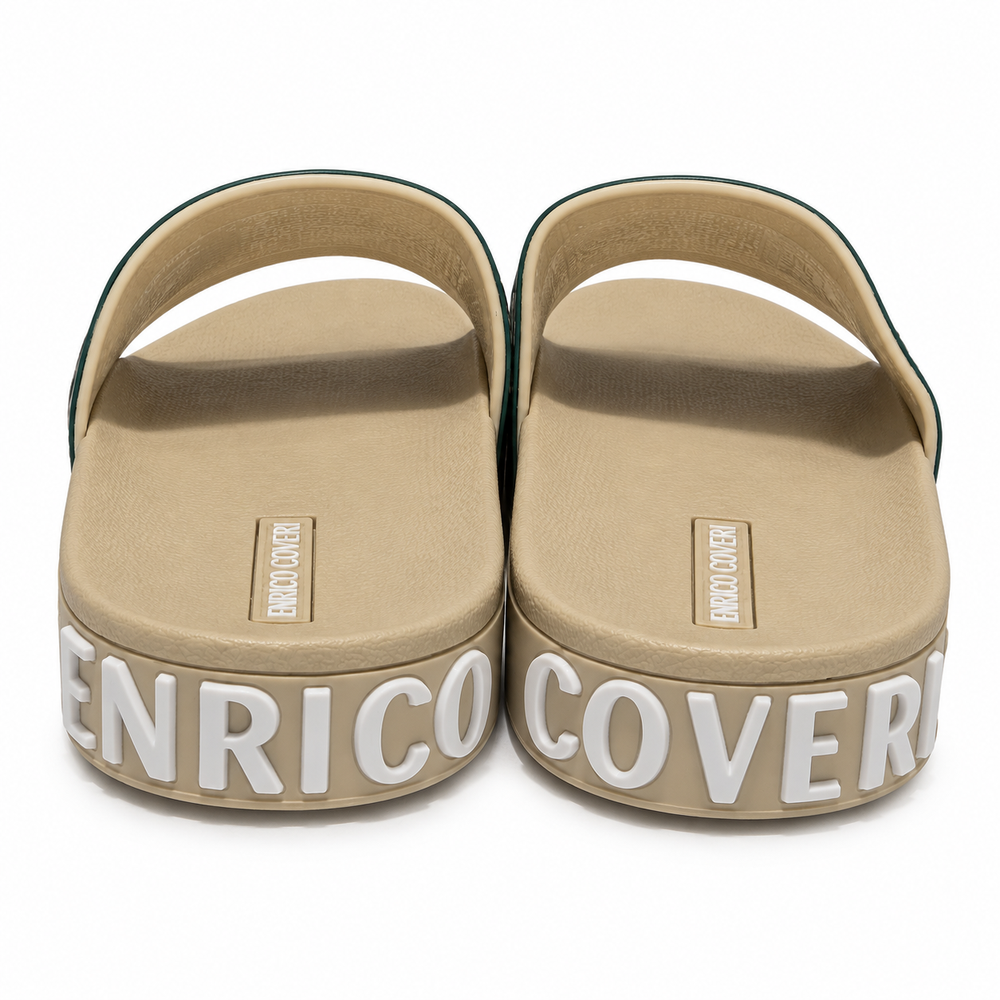 Enrico Coveri Mens Slides In Bone
