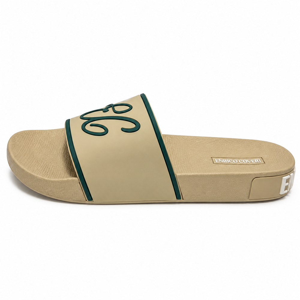 Enrico Coveri Mens Slides In Bone