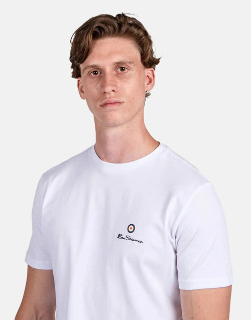 Ben Sherman Ecn003 Entry Tar Print Crew Neck White