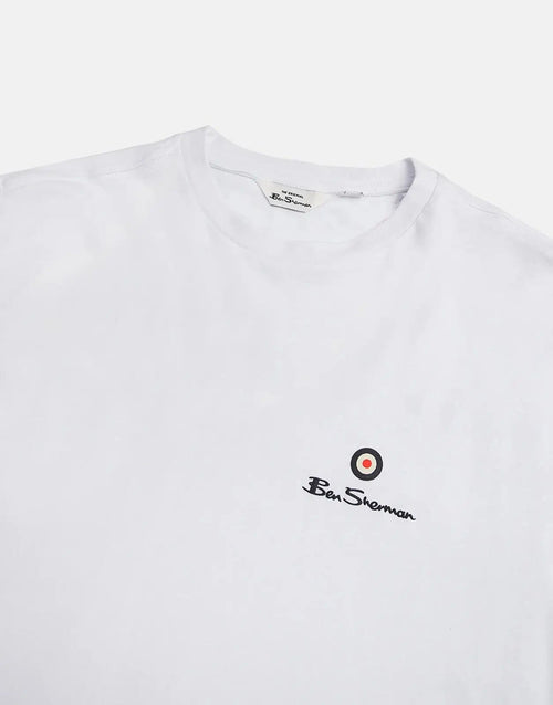 Ben Sherman Ecn003 Entry Tar Print Crew Neck White