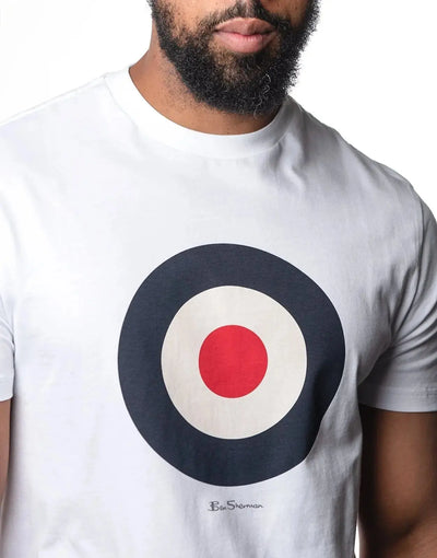 Ben Sherman Mens White Target T-Shirt