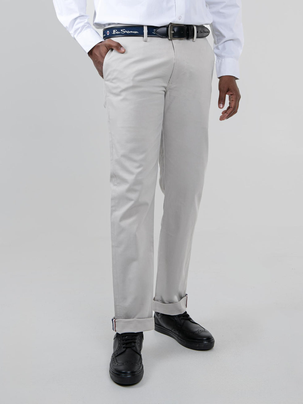 Ben Sherman Mens Straight Fit Chinos In Sustained Grey