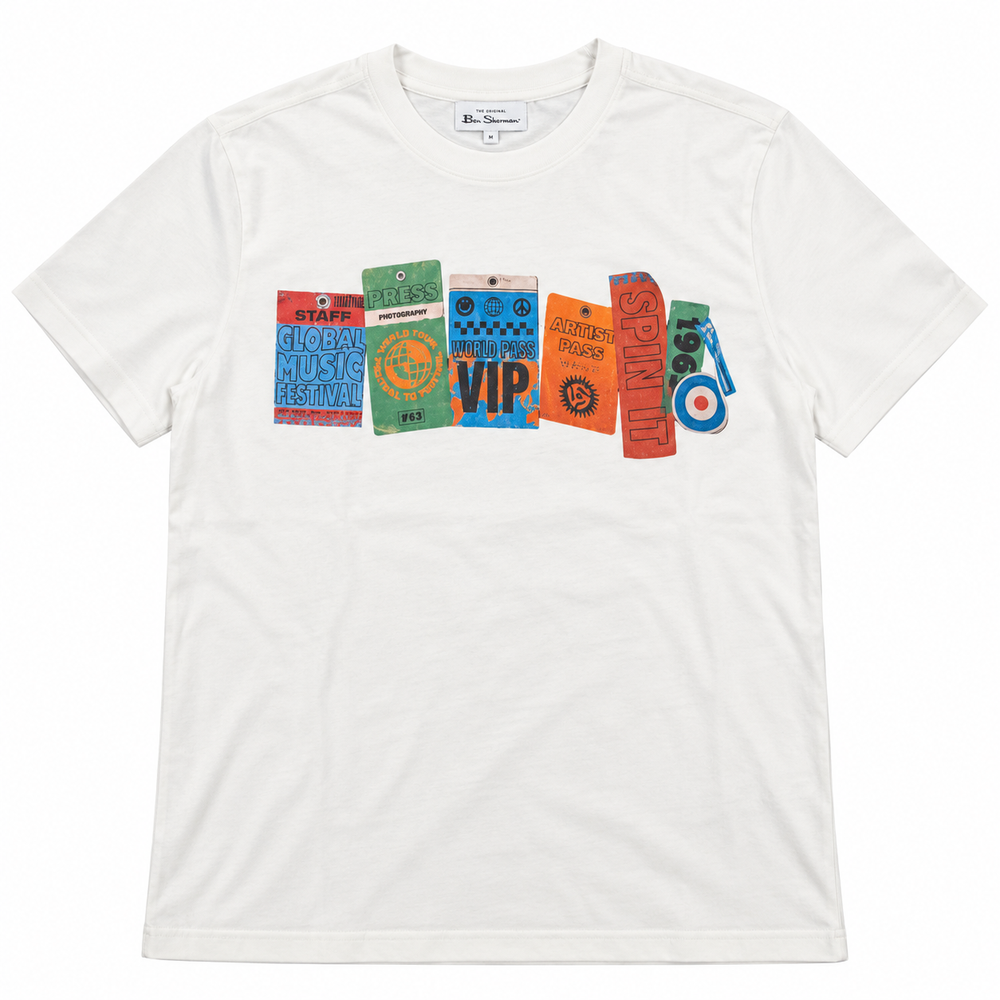 Ben Sherman Festival Pass T-Shirt In White