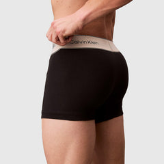 Calvin Klein Mens 3 Pack Trunk Set in Black & Cream