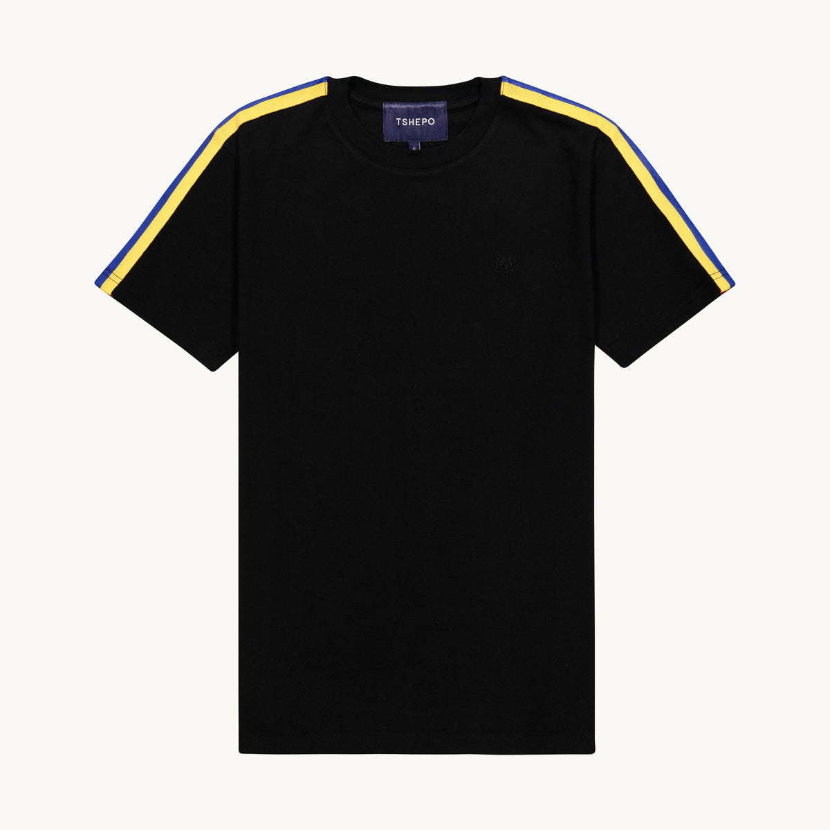 Tshepo Jeans Flag Shoulder Tape T-Shirt Black