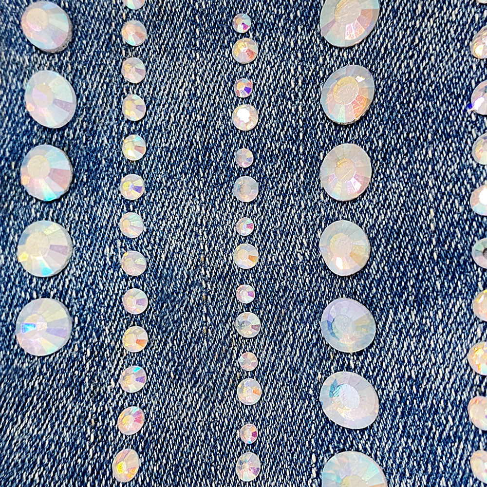 Sissyboy Womens Jon Jon Skinny Jeans With Bling Details In Medium Vintage