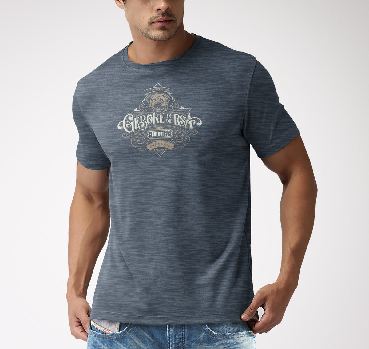 Boerboel Mtsp Permium Cotton T-Shirt Printed Blue