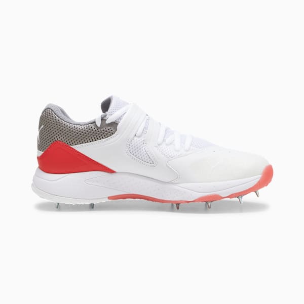 Puma Mens Bowling Cricket Shoes In White/Red