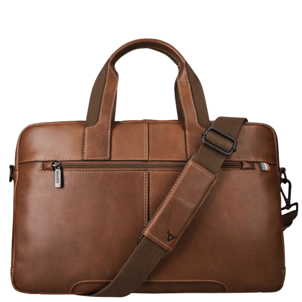 Brando James 15" Slimline Laptop Bag In Brown