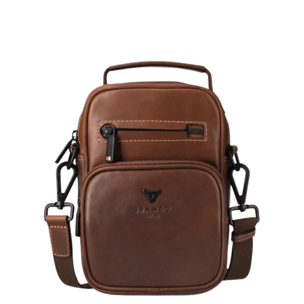 Brando James Gents Organiser with Hand In Brown