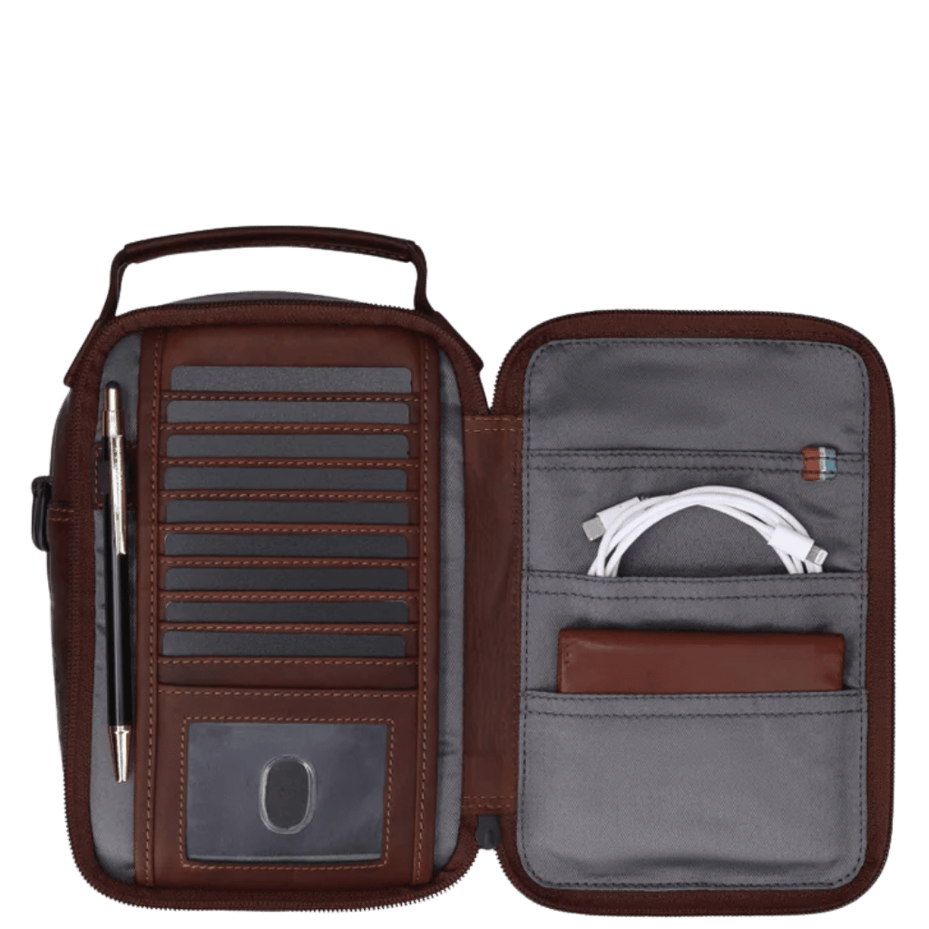 Brando James Gents Organiser with Hand In Brown