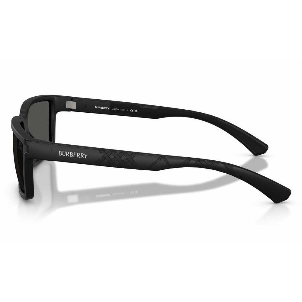 Burberry Mens Full-Rim Rectangular Sunglasses In Matte Black/Dark Grey