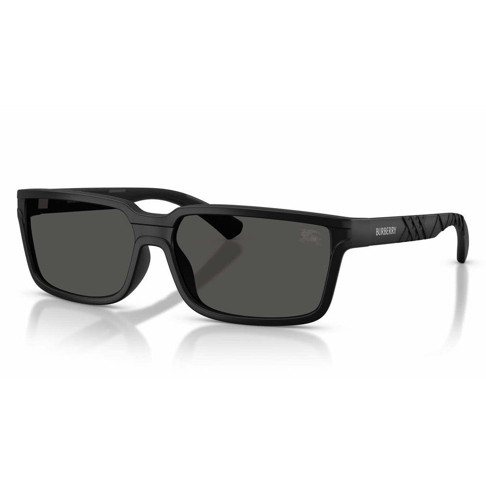 Burberry Mens Full-Rim Rectangular Sunglasses In Matte Black/Dark Grey