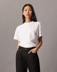 Calvin Klein J223620 Embroidered Aw Relaxed Tee  White