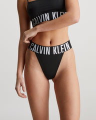 Calvin Klein Qf7638E High Leg Thong Black