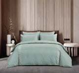 Egyptian Cotton Co Roberto Duvet In Duck Egg & Silver