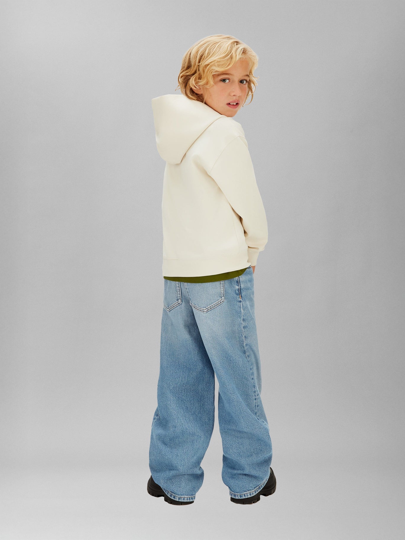 Calvin Klein Boys Light Monologo Hoodie In Beige