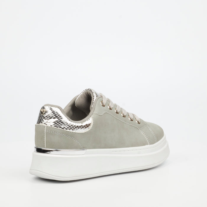 Butterfly Feet Ladies Campus 1 Shoes In Grey and Silver