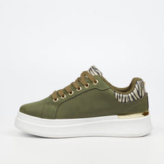 Butterfly Feet Ladies Campus 1 Shoes In Olive and White