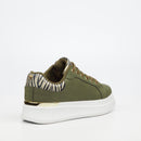 Butterfly Feet Ladies Campus 1 Shoes In Olive and White