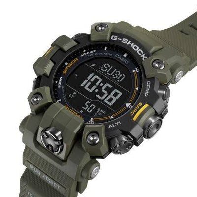 Casio Mens G-Shock Mudman 3 Sensor Watch In Army Green